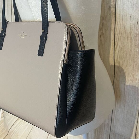 KATE SPADE Grand Street Colorblock Lydia hand bag tote bag tan black - Picture 5 of 16